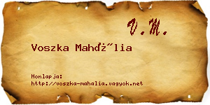 Voszka Mahália névjegykártya